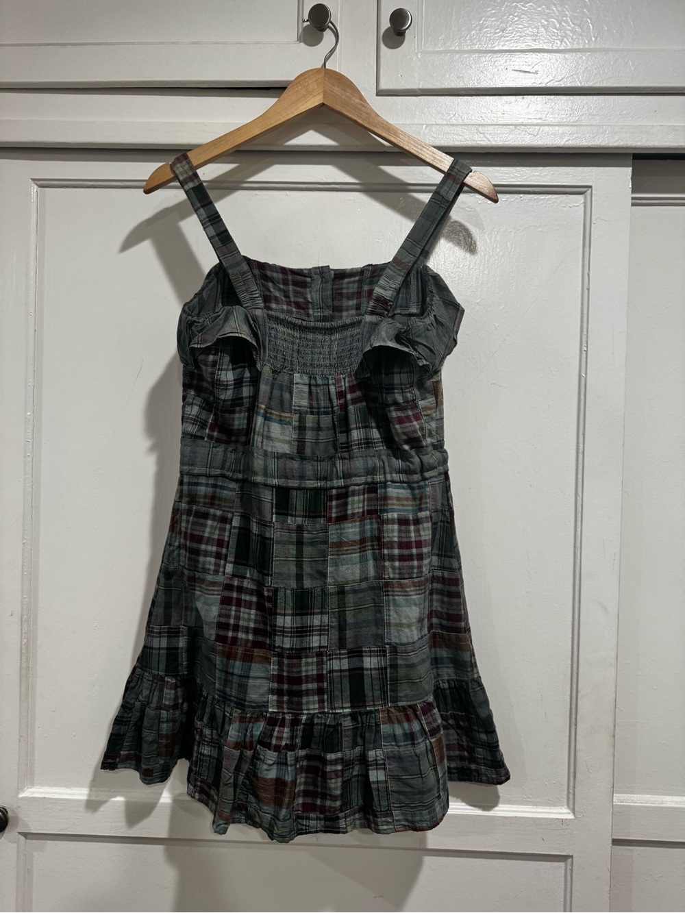 Juicy Couture Green Plaid Ruffle Midi Dress